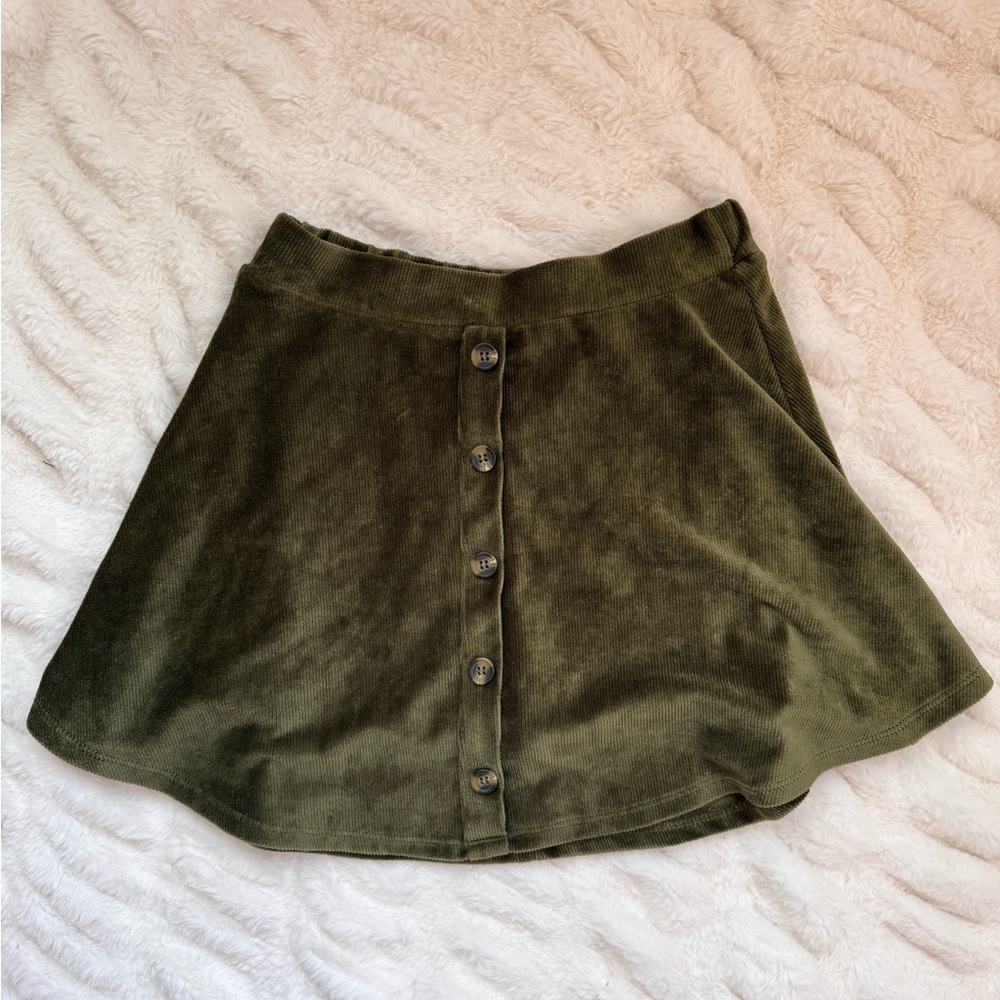 Beautees Green Skater Mini Skirt Casual